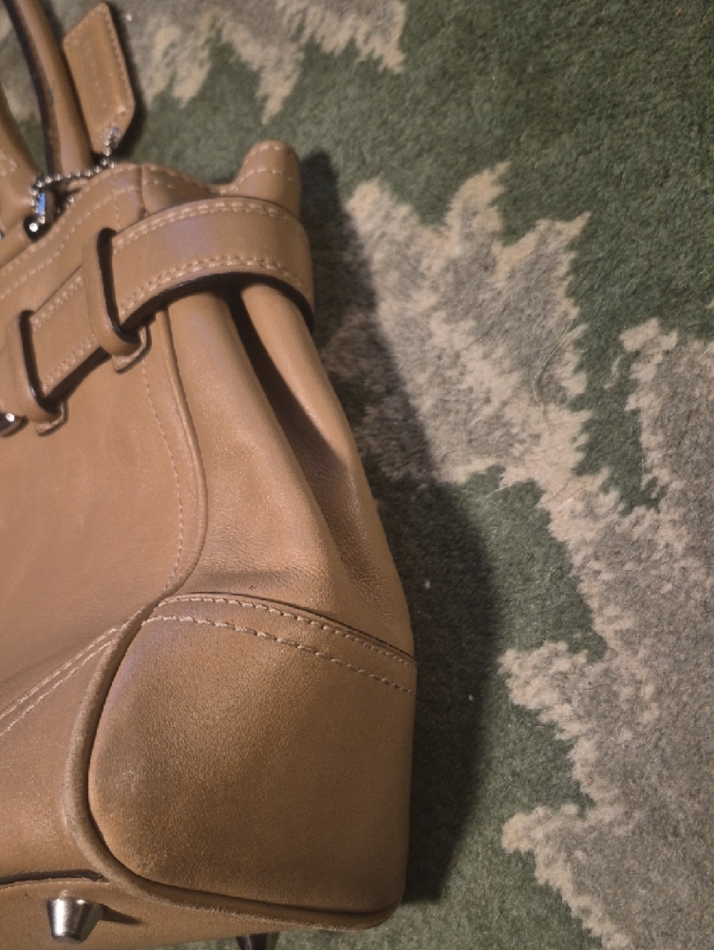 Coach Beige/Tan Leather Satchel with Silver-Tone Hardware - Picture 5 of 10